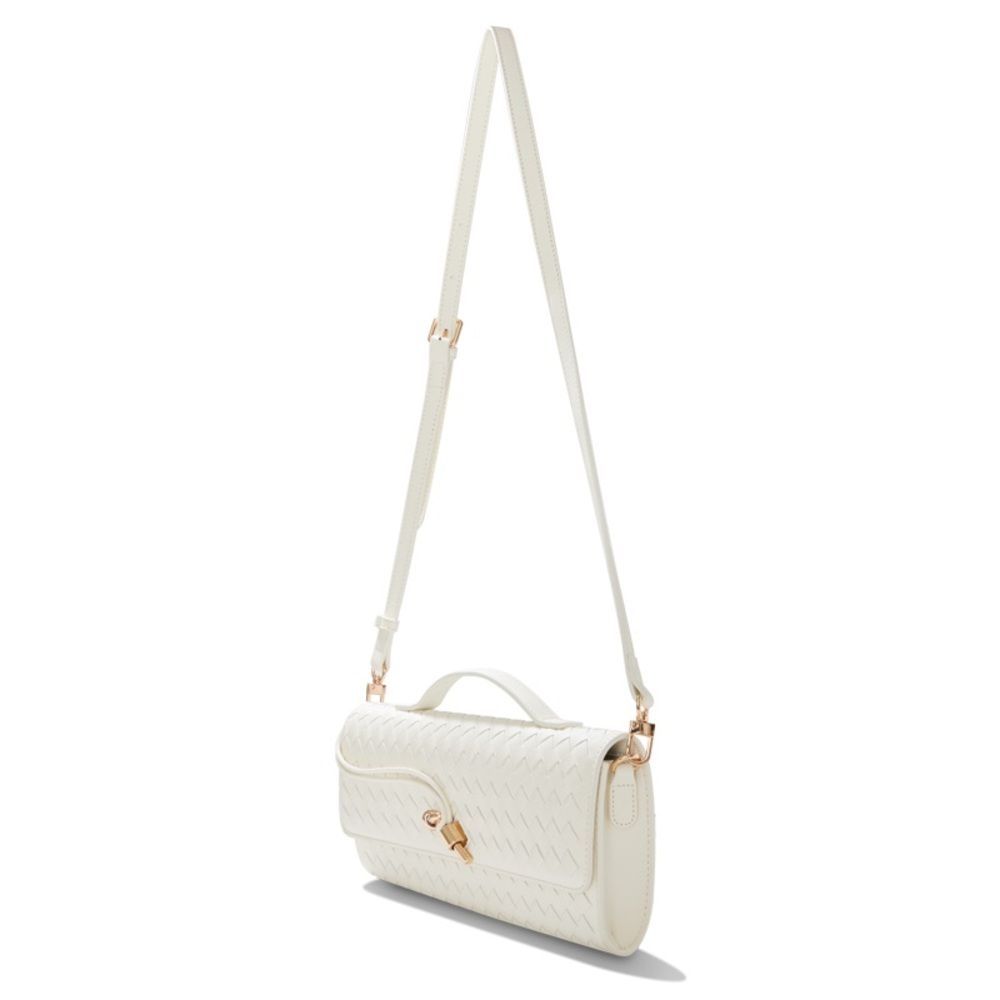 Few Moda Theia Cream Vegan Leather Structured Convertible Clutch Crossbody Nwt — image 4 of 8